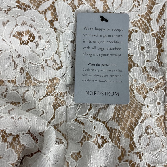 Lulus Table for Two White Lace Off Shoulder Midi Dress Size Medium NWT Bridal - Picture 10 of 15